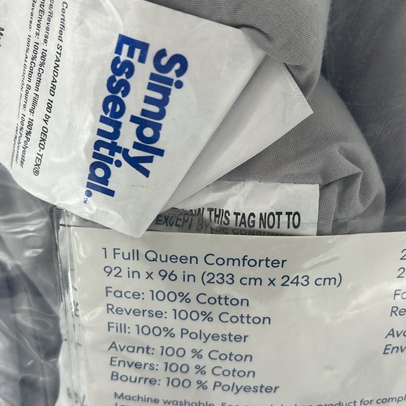 SIMPLY ESSENTIAL 3 Garment Washed Comforter Set Full/Queen Microchip Grey - Picture 8 of 13